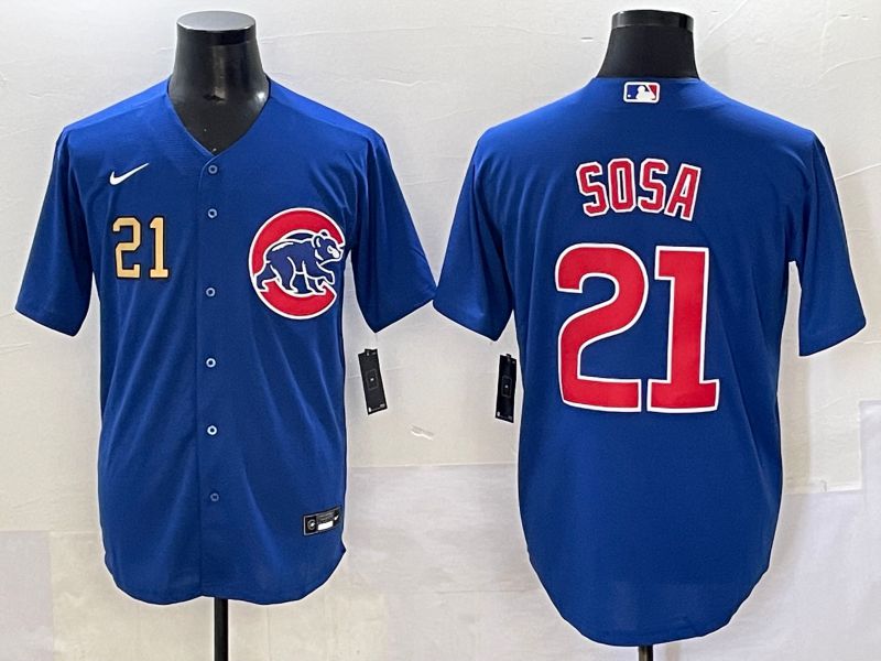 Men 2025 Chicago Cubs #21 Sosa Blue Game Nike MLB Jersey style 4